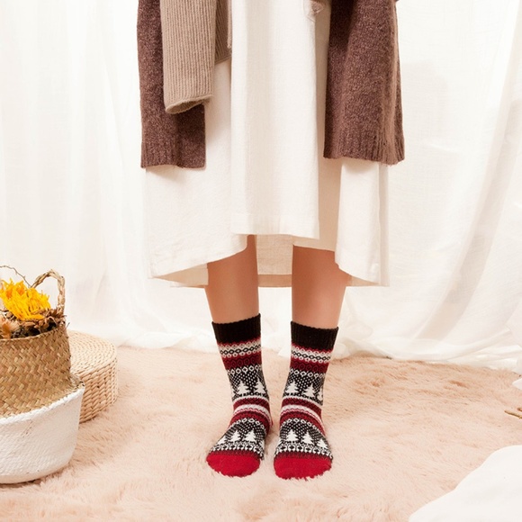 5 Pairs Womens Vintage Socks Cony Hair Warm Socks - Picture 4 of 8